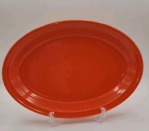 Homer Laughlin Fiesta Ceramic Poppy Orange 13.5" Serving Platter