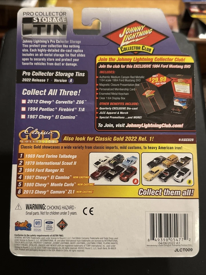 Chevy Corvette Z06 2012 '12 V/A coleccionista almacenamiento lata Johnny Lightning 2022 Foto 4 de 4