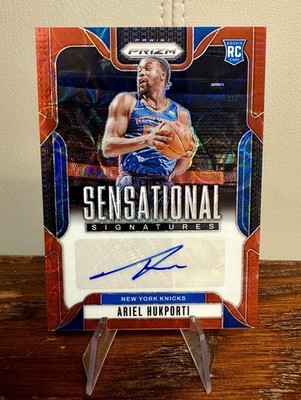 Panini Prizm 24-25 Ariel Hukporti Knicks Sens. Signatures SS-AHK Choice Red