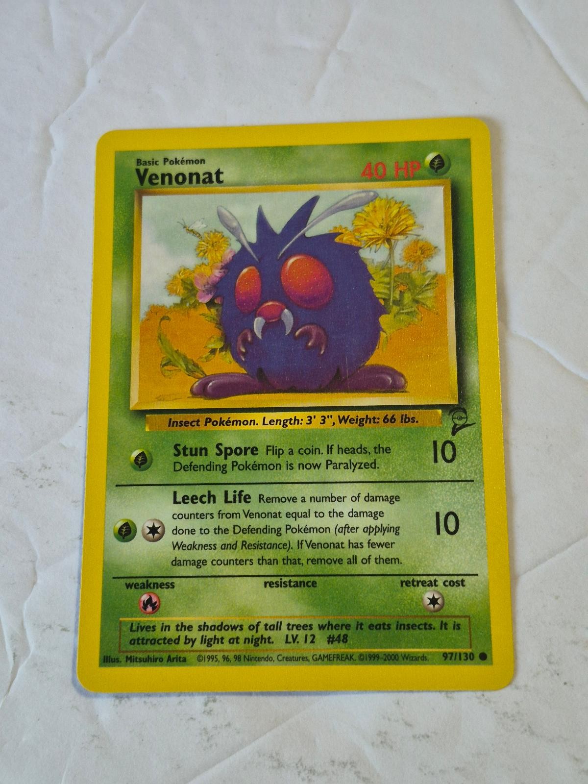 Venonat 97/130 Common Base Set 2 Pokemon Lightly Played