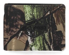 Harley-Davidson Portafoglio Uomo Realtree® Mimetico Tasca Frontale Bi-Fold, Marrone