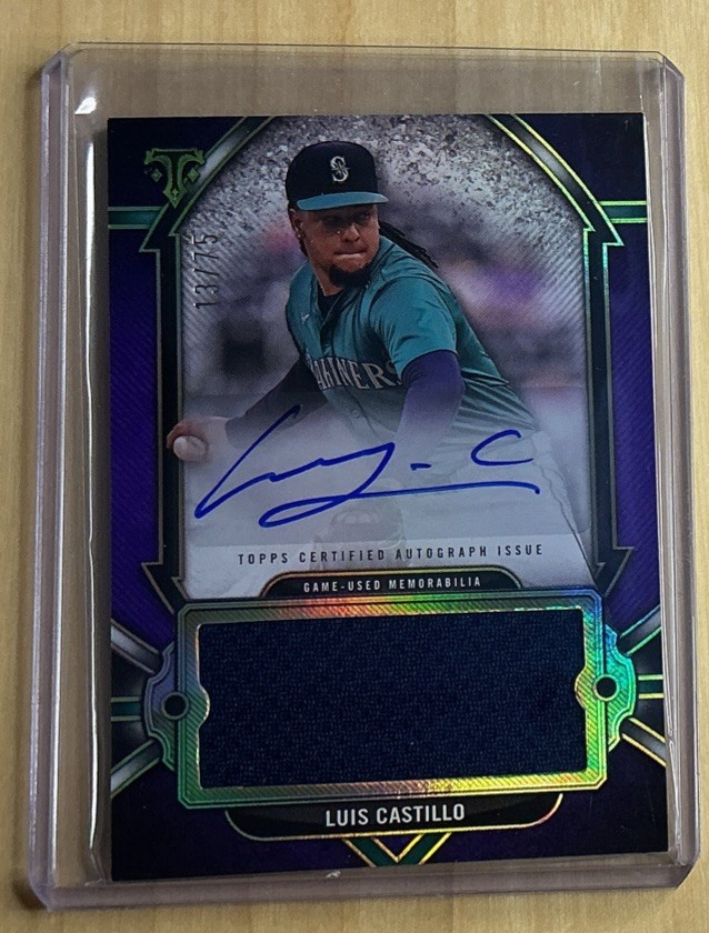 🔥2024 Topps Triple Threads Autograph Jumbo Relics Luis Castillo Amethyst /75