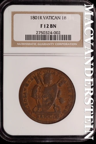 Vatican: 1901-R 1B - NGC F 12 BN - Scarce  No Reserve  #SLi468