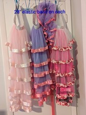 Pink Purple Tulle Layered Ruffle Bustle Skirt Elastic Waistband Adult sz Wedding