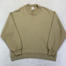 Vintage Jerzees Sweatshirt Mens Large Tan Crewneck Pullover Made in USA 90s
