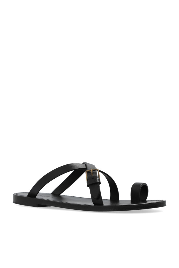 Saint Laurent - Women - Leather slippers - Black thumbnail 4