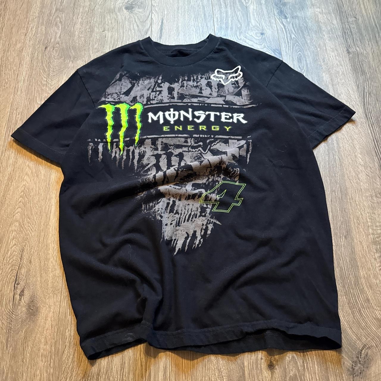 Vintage 2000s Monster Energy Fox Racing T-Shirt Cyber Y2K Graphic Tee S-5XL