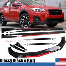 For Subaru Front Bumper Lip Splitter Spoiler Glossy Black Red