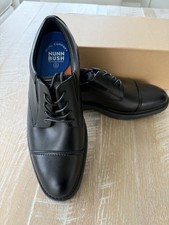 Nunn Bush Men  s Wide Black Leather Cap Toe Oxford Size 9 W