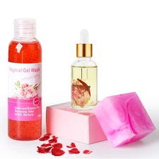 Feminine Wash & Yoni Oil & Yoni Soap Set for Women, Yoni Wash for Vaginal Ph Bal