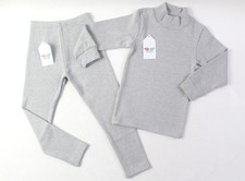 Boys Girls Thermal Underwear Set Gray Winter Inner Wear