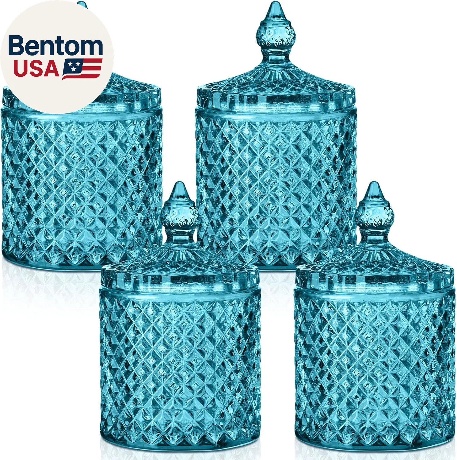 4 Pcs Crystal Glass Candy Jar Set with Lids Home Decorative Storage Jars for Apo
Opens in a new wind