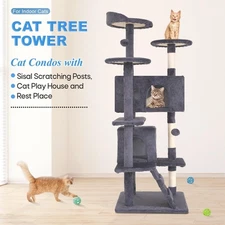 Cat Tree Tower Multi-Level Cat Condo with Scratching Posts, Perches & Play House
