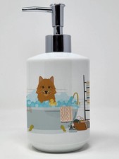 Norwich Terrier in Bathtub Ceramic Soap Dispenser Hand Soap Dispenser Pump