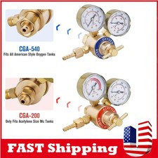 Brass Oxygen CGA540 Acetylene CGA200 Regulators Gauges 4 Gas Welding Torch Kit