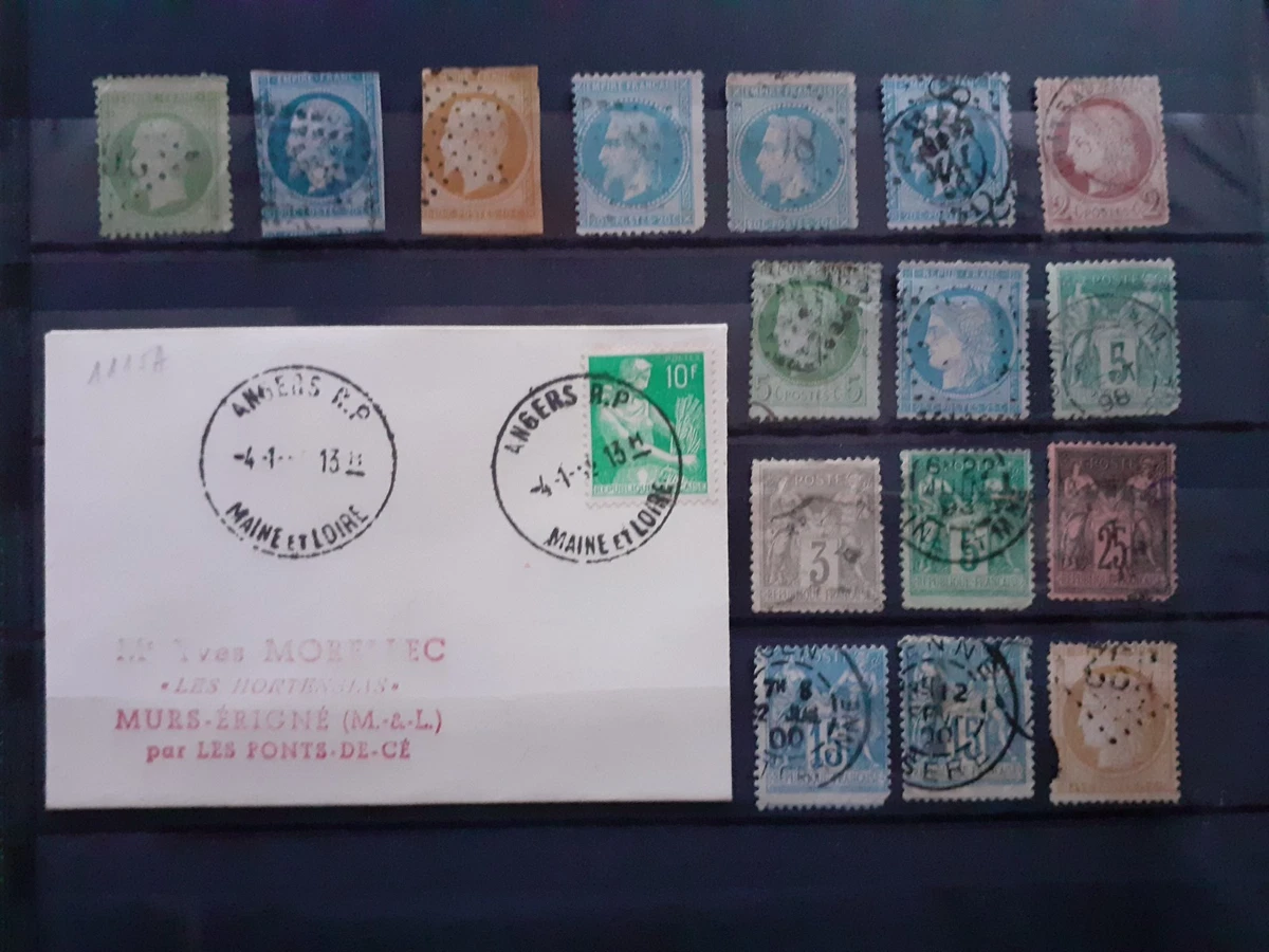 Lot De 17 Grands Timbres De France – Collection Variée – Idéal Pour Débuter