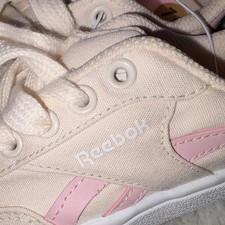 Reebok Unisex Kids Pink/Beige Canvas Lace-Up Low Top Sneakers US 12K EU 29
