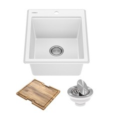 Kraus KGTW12-18 Bellucci 18" Drop In Single Basin Granite - White
