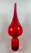 Vintage MSM Pilgrim glass red large teardrop flame stopper only 7.25" broken tip