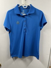 Walmart Store Employee Work Polo Shirt Women's M Blue Collared Logo Embroidered