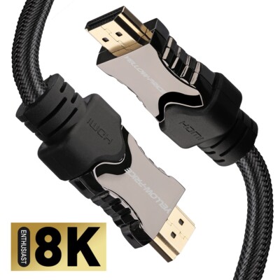 [YELLOWPRICE] Braided HDMI 2.1 Cable LOT Support 8K@120Hz, 4K@144Hz/120Hz/60Hz