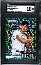 2021 Panini Prizm OS-4 Eddie Mathews Old School GREEN DONUT CIRCLES SGC 10 GEM