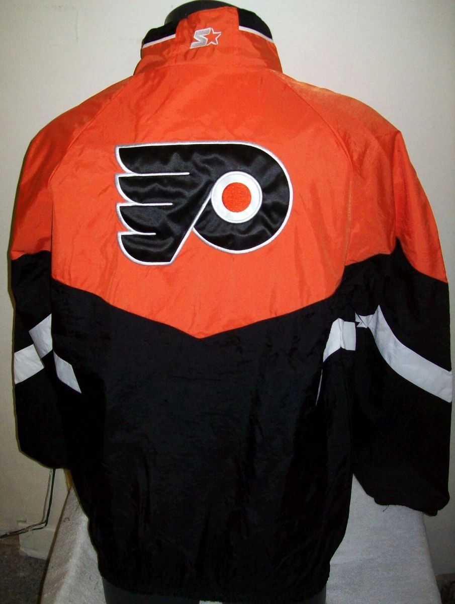 PHILADELPHIA FLYERS Starter Jacket Nylon ORANGE u0026 BLACK Sewn Logos S M 2X |  eBay