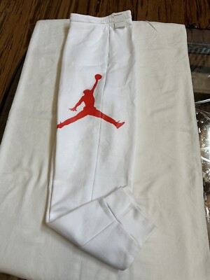 Jordan Jumpman Logo Men's Fleece Pants White/Infared DA6803-100
