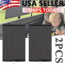 2X Retractable Car Side Window Sun Shade Auto Cover Roller Curtain Visor Shield 