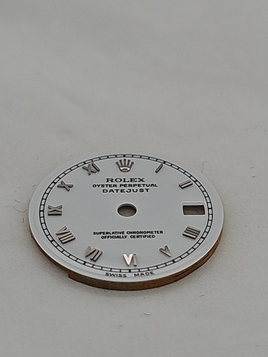 Rolex Datejust 26 mm porcelana esfera blanca con números romanos pieza genuina - Imagen 2 de 4