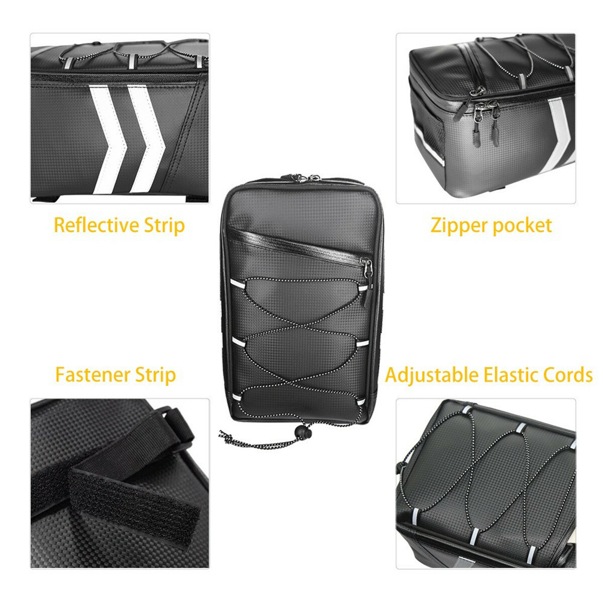 PU Leather Waterproof 9L Storage Luggage Bag Fit For Motorcycle Bike Rear Seat