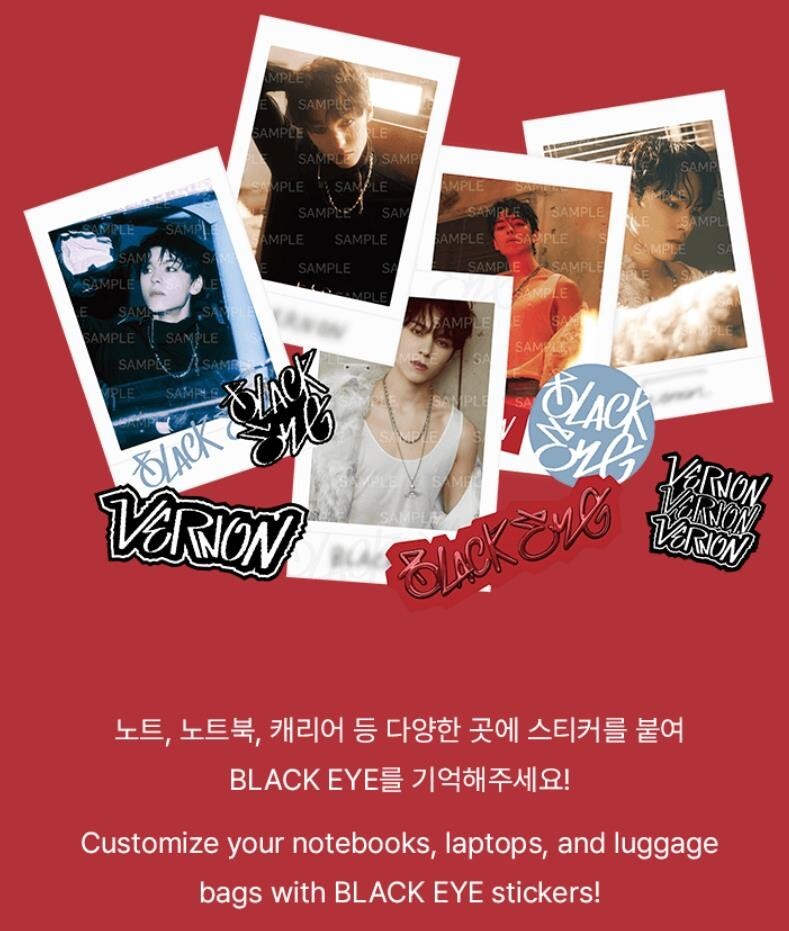 VERNON SEVENTEEN BLACK EYE OFFICIAL MD GOODS Sticker Set SEALED | eBay
