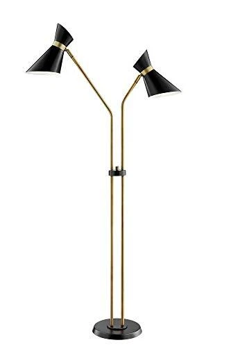 Lite Source Jared 60" Black and Antique Brass 2-Arm Floor Lamp - Picture 3 of 3