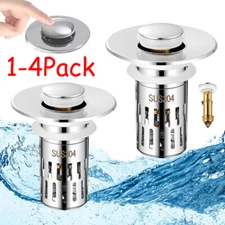 Bathroom Sink Stopper Drain Strainer Pop Up Drain Stopper Stainless Fit 28-38mm