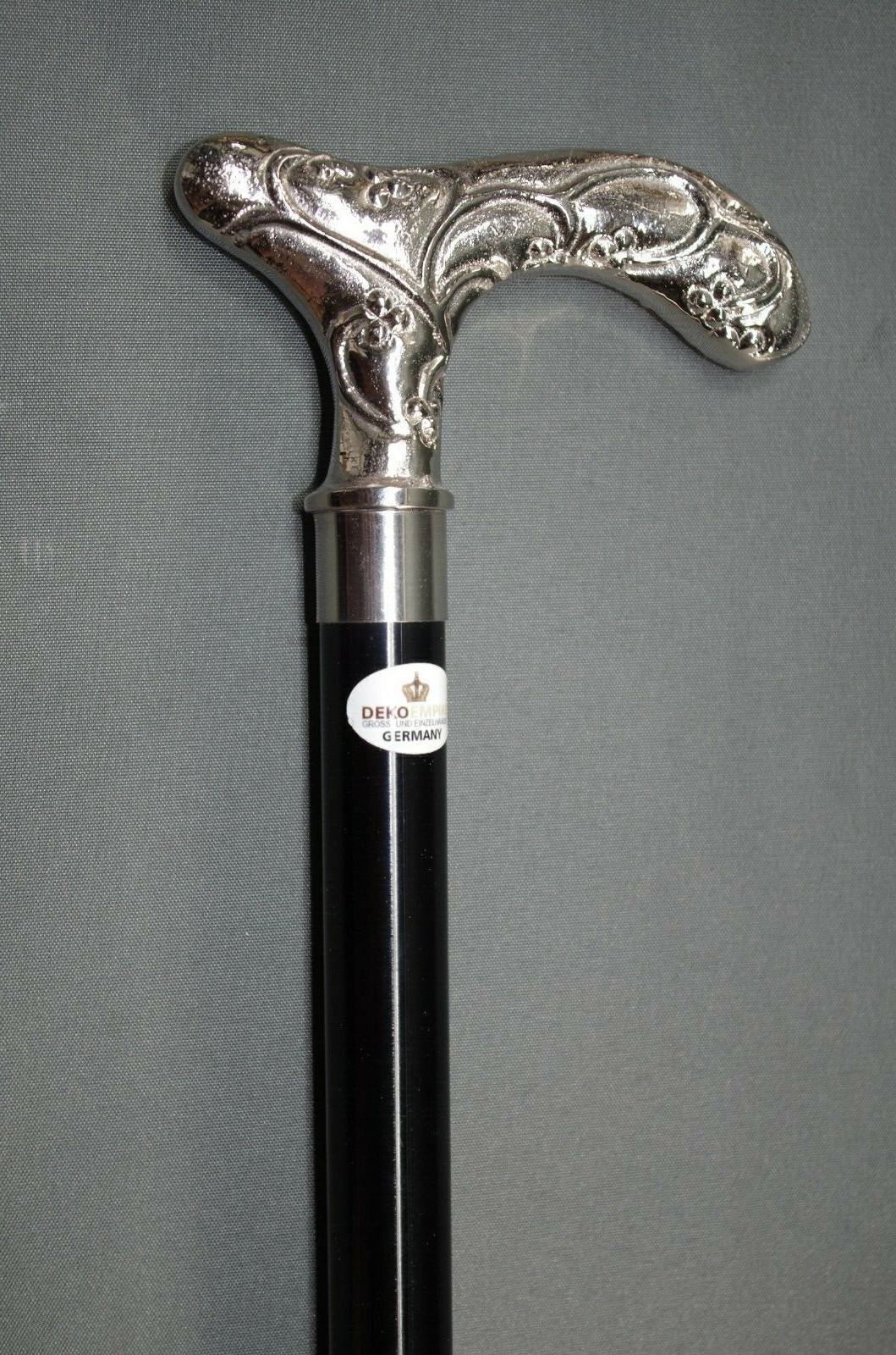 Antique Solid Brass chrome carved Handle Vintage … - image 1