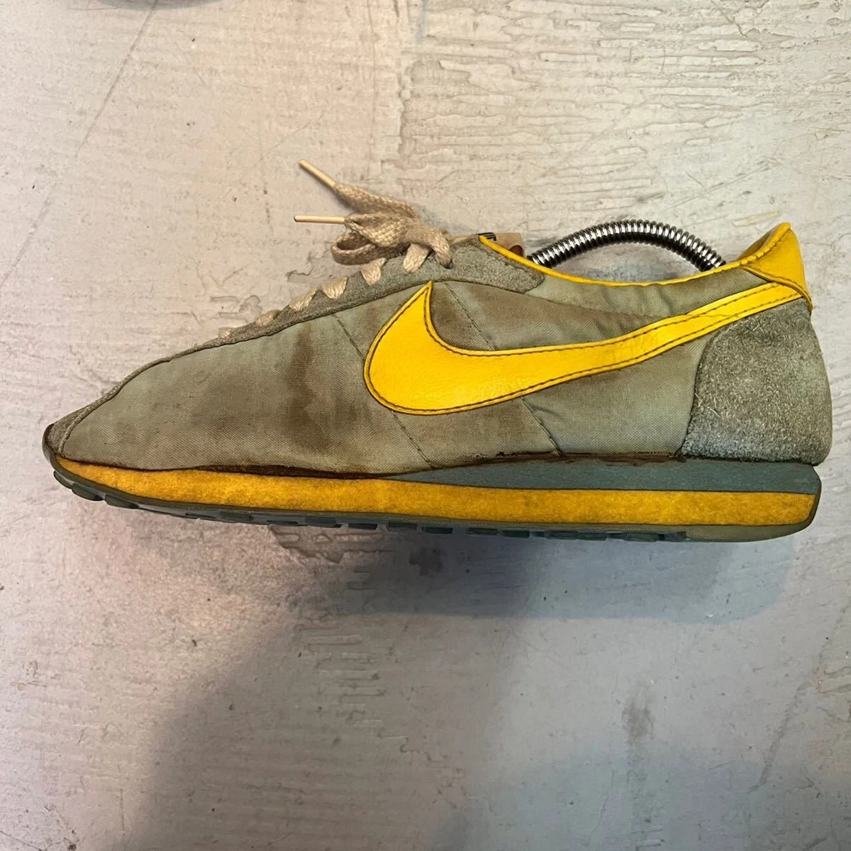 NIKE Waffle Trainer Original Blue x Yellow US7.5 Made in Taiwan