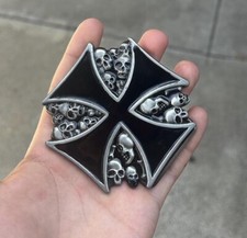 Skull Iron cross belt buckle