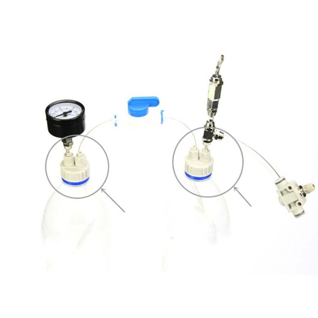 DIY Aquarium Planted Tank CO2 System Tube Valve Guage Bottle Cap Kit LC