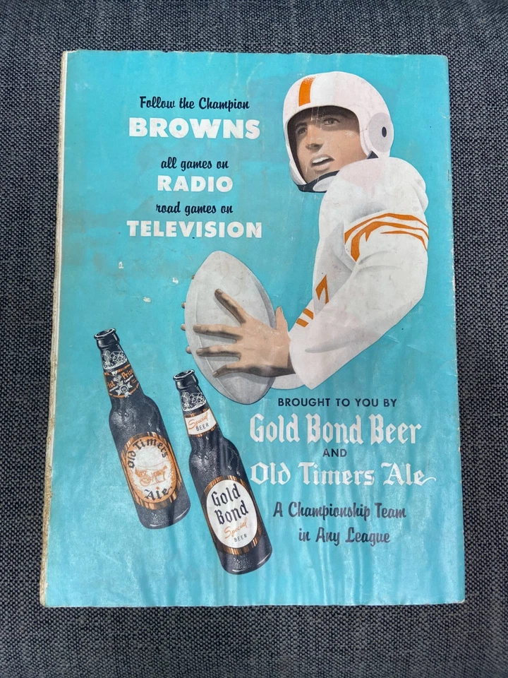 1955 SEPT 10 NFL Football Program Detroit Lions VS Cleveland Browns 2323 - Image 2 of 4