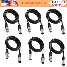 6PACK 10 ft foot XLR Male to Female MIC Microphone Extension Cables Audio Cords