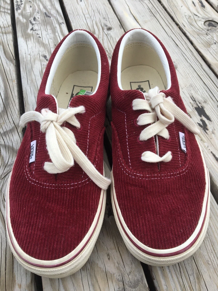 Vans Era Corduroy Skate Shoes Sneakers Burgundy Red Size 5.5 Men s