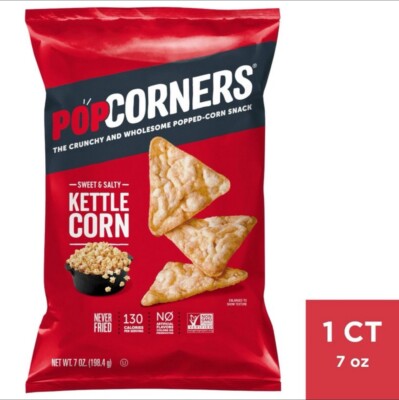  New Popcorners Kettle Sweet & Salty Popped Corn Crunchy Snack Bag 7oz