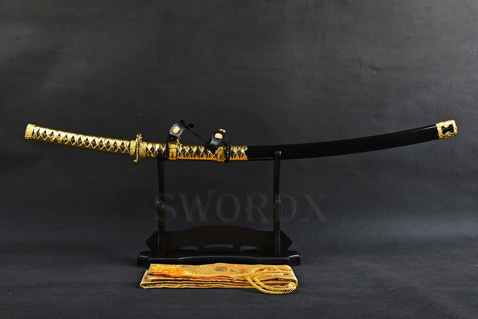 Oro Dragón Tachi Katana T10 Hoja de Acero Katana Japonesa Samurai Espada Afilada Foto 2 de 4