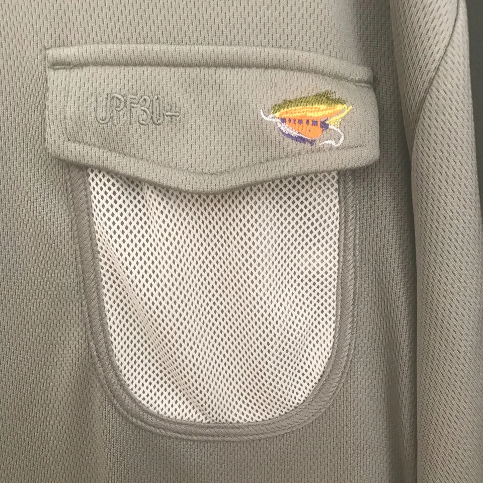 Мужская рубашка для рыбалки Redington XXL пуловер с длинным рукавом и ложным воротником зеленая UPF 30 - Изображение 2 из 4