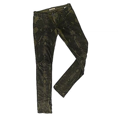 Balmain Snakeskin Skinny Jeans Size 29 Low Waist Stretch Fit