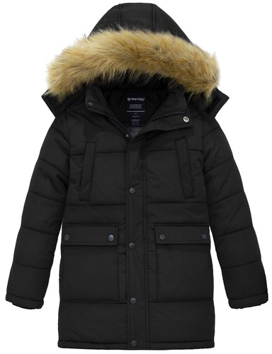Chaqueta Parka Larga de Invierno para Niños Wantdo Forrada de Lana Abrigo Acolchado Capucha Extraíble - Imagen 10 de 33