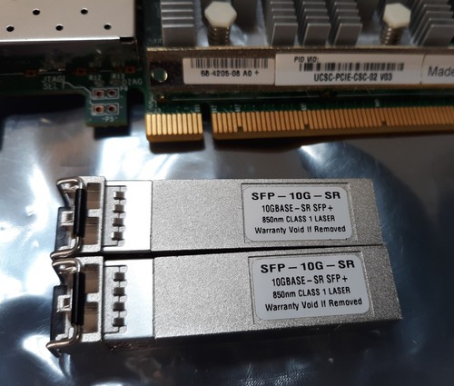 Pair of Cisco UCSC Interface Card USC-PCIE-CSC-02 V03 Full Height w/ 4x SFP+ 10G - Picture 6 of 6