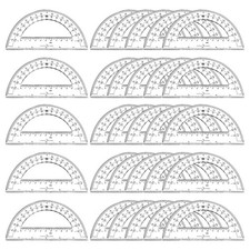Student Geometry Protractor, 6 Inch 180 Degree, 30Pcs Clear Plastic, Clear