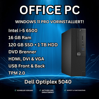 Dell Optiplex 5040 | Windows 11 | i5-6500 | 16 GB RAM | 120 GB SSD + 1 TB HDD