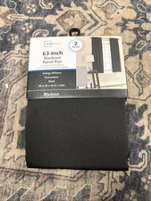 (2 pack) Mainstays Blackout Curtain Panel Pair, Set of 2, Black, 30"W x 84"L New